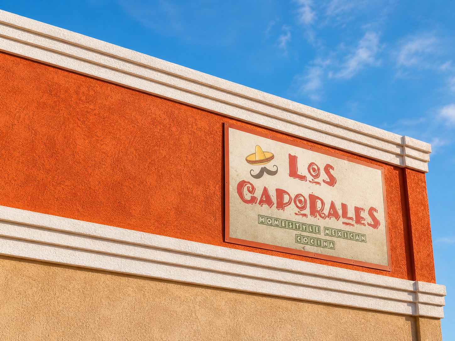 Los Caporales Mexican Restaurant sign at 4000 N Grandview Ave in Odessa, TX